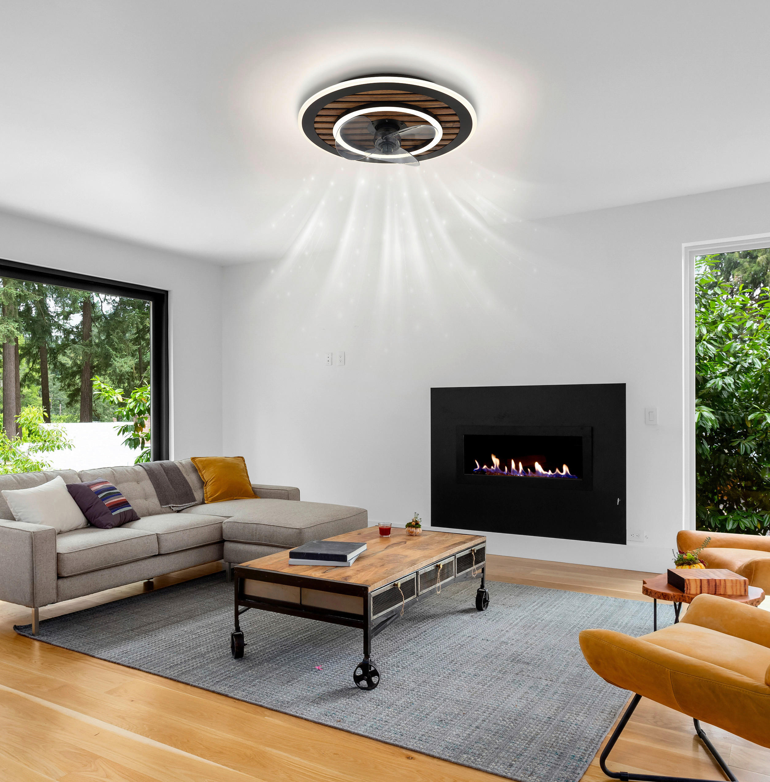 GLOBO LED-Deckenventilator Opal H/D: ca. 13x49 cm max. 36 W TREVINO - Opal (49,00/13,00cm) - GLOBO