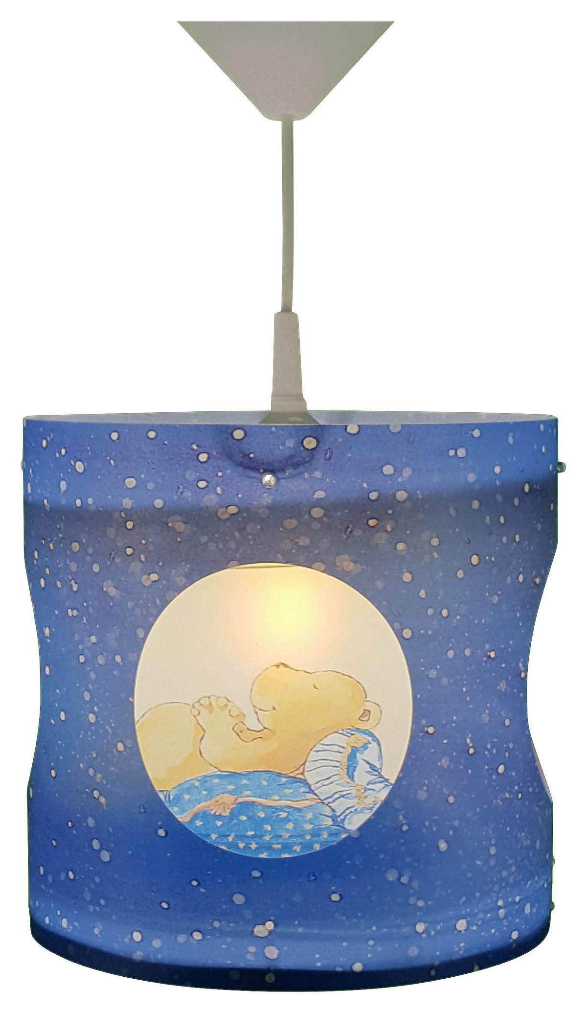 Niermann Dreh-Pendelleuchte 123 blau Kunststoff D: ca. 25 cm E27 1 Brennstellen Bärchen - blau (25,00cm) - Niermann