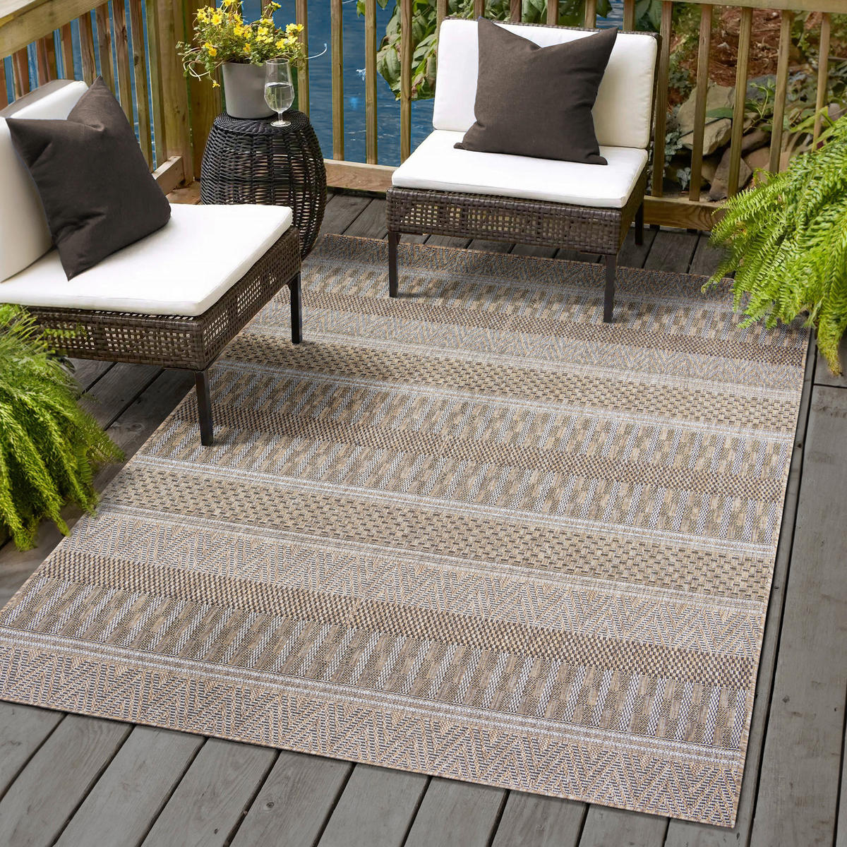 Sanat Outdoorteppich MELISSA braun B/L: ca. 140x200 cm MELISSA - braun (140,00/200,00cm) - Sanat