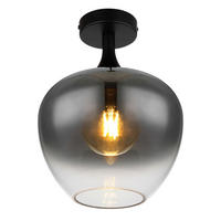GLOBO Pendelleuchte schwarz Metall H/D: ca. 31,5x24 cm E27 1 Brennstellen MAXY - schwarz (24,00/31,50cm) - GLOBO