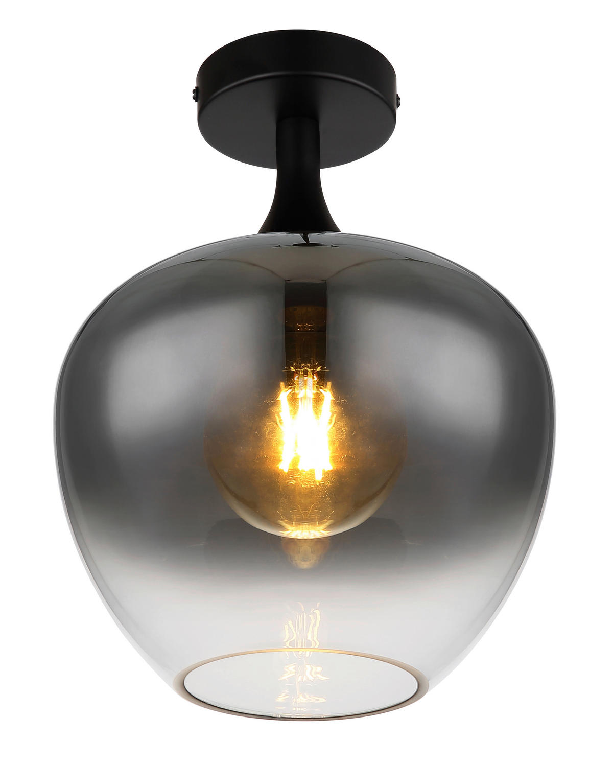 GLOBO Pendelleuchte schwarz Metall H/D: ca. 31,5x24 cm E27 1 Brennstellen MAXY - schwarz (24,00/31,50cm) - GLOBO