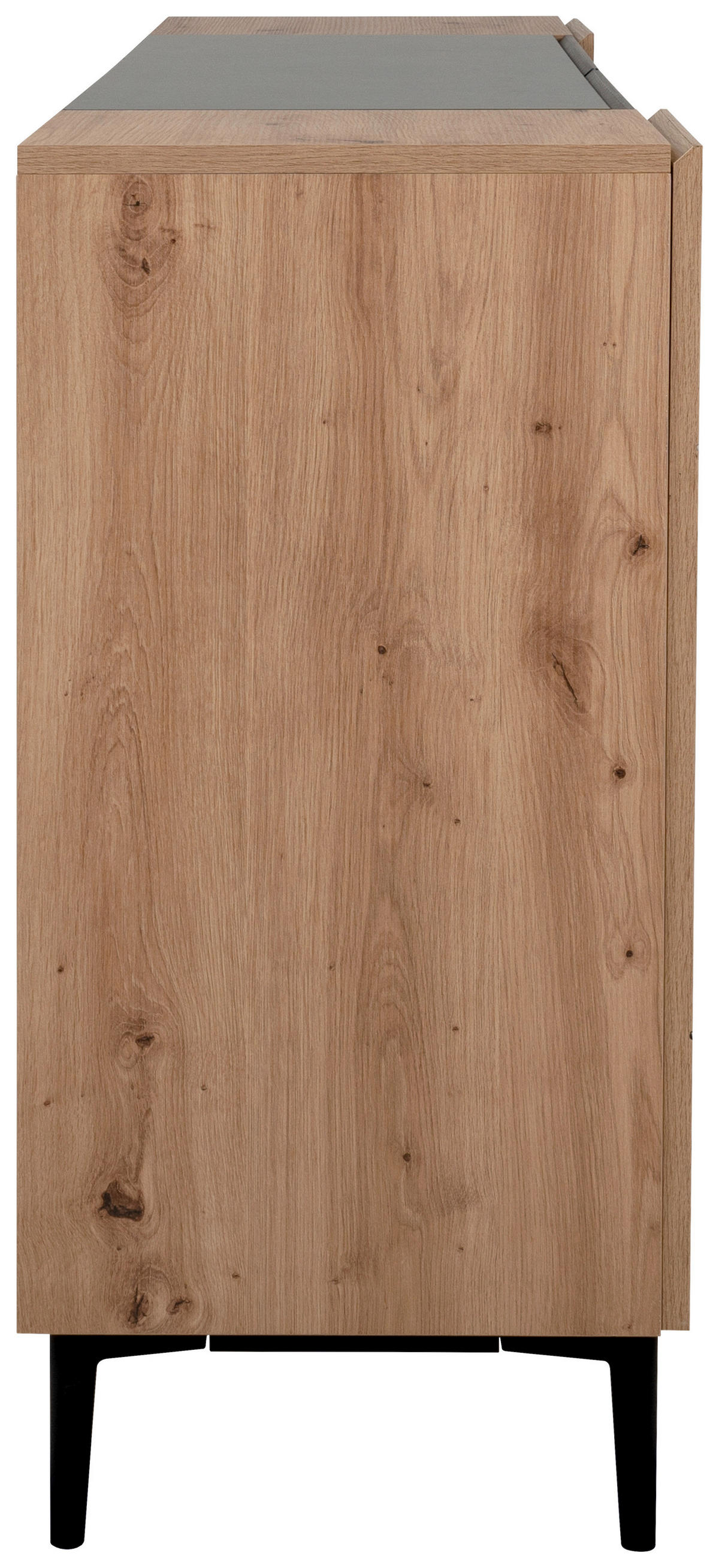 Sideboard Nola Eiche Artisan Nachbildung schwarz B/H/T: ca. 180x90x42 cm Nola - Eiche/schwarz (180,00/90,00/42,00cm)