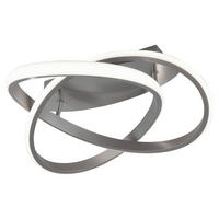Reality Deckenleuchte R62051107 nickel matt weiß Metall Kunststoff H/D: ca. 19x45 cm LED-Deckenleuchte_Course - weiß/nickel matt (45,00/19,00cm) - Reality