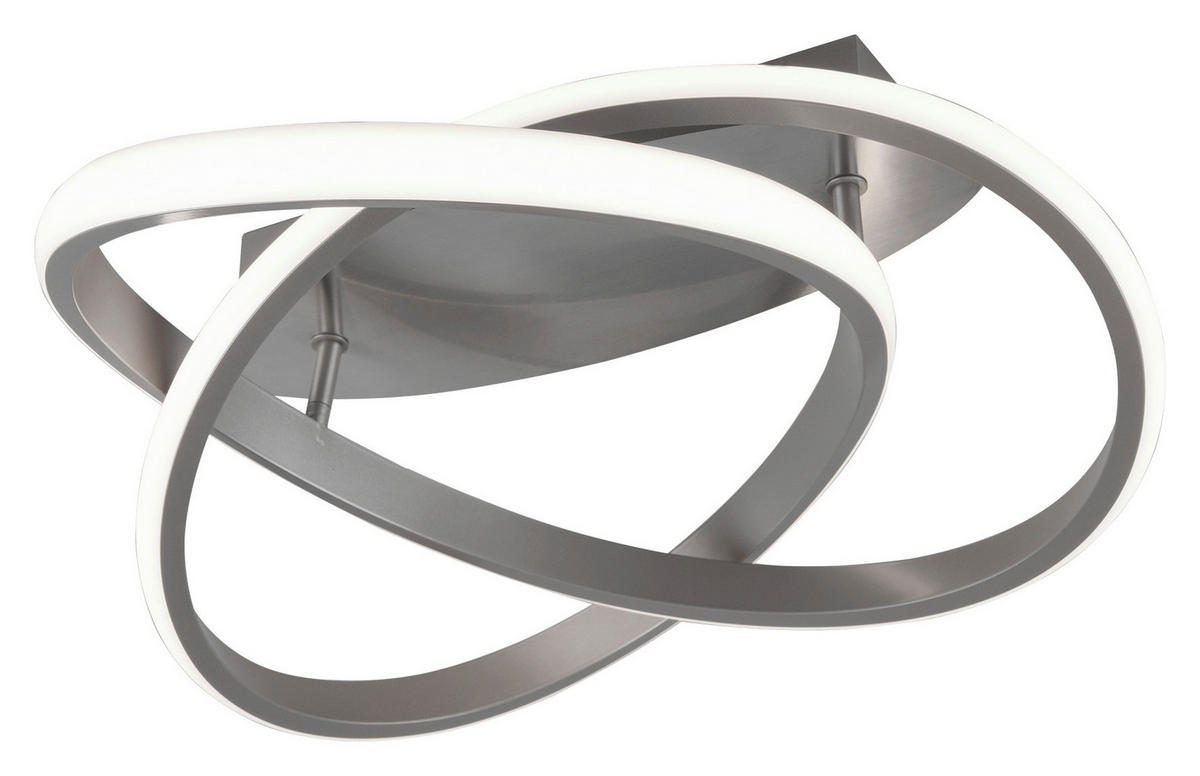 Reality Deckenleuchte R62051107 nickel matt weiß Metall Kunststoff H/D: ca. 19x45 cm LED-Deckenleuchte_Course - weiß/nickel matt (45,00/19,00cm) - Reality