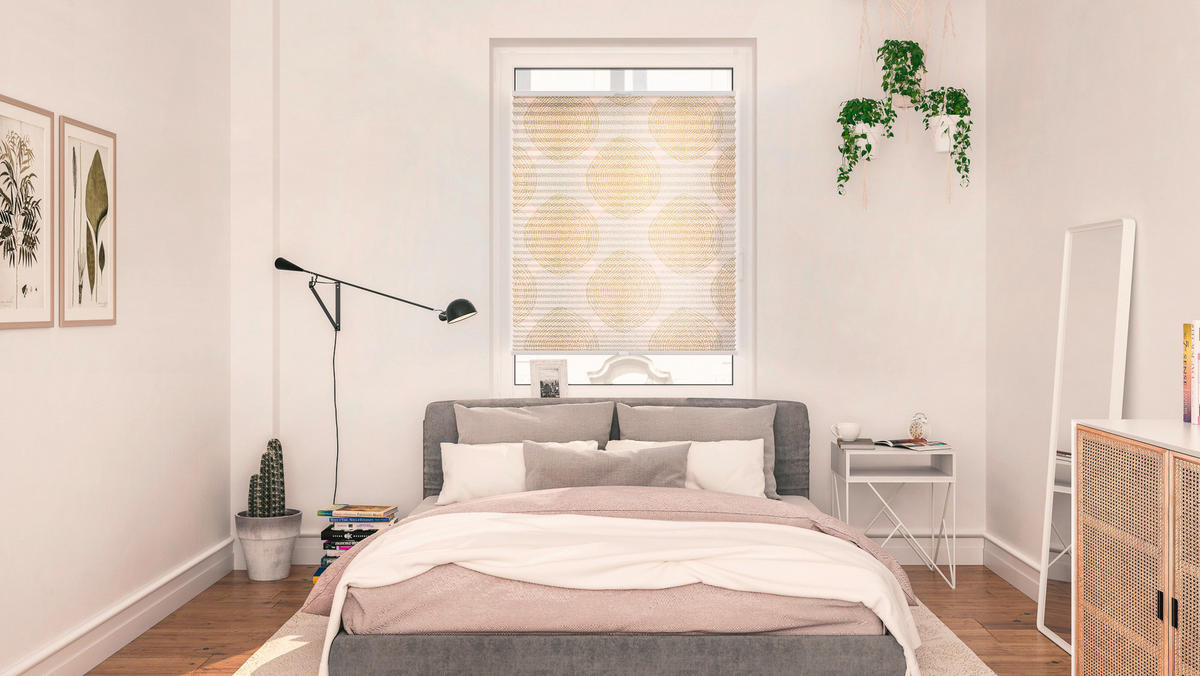 Spannplissee Stripy Boho Drop beige B/L: ca. 45x130 cm Stripy Boho Drop - beige (45,00/130,00cm) - LICHTBLICK