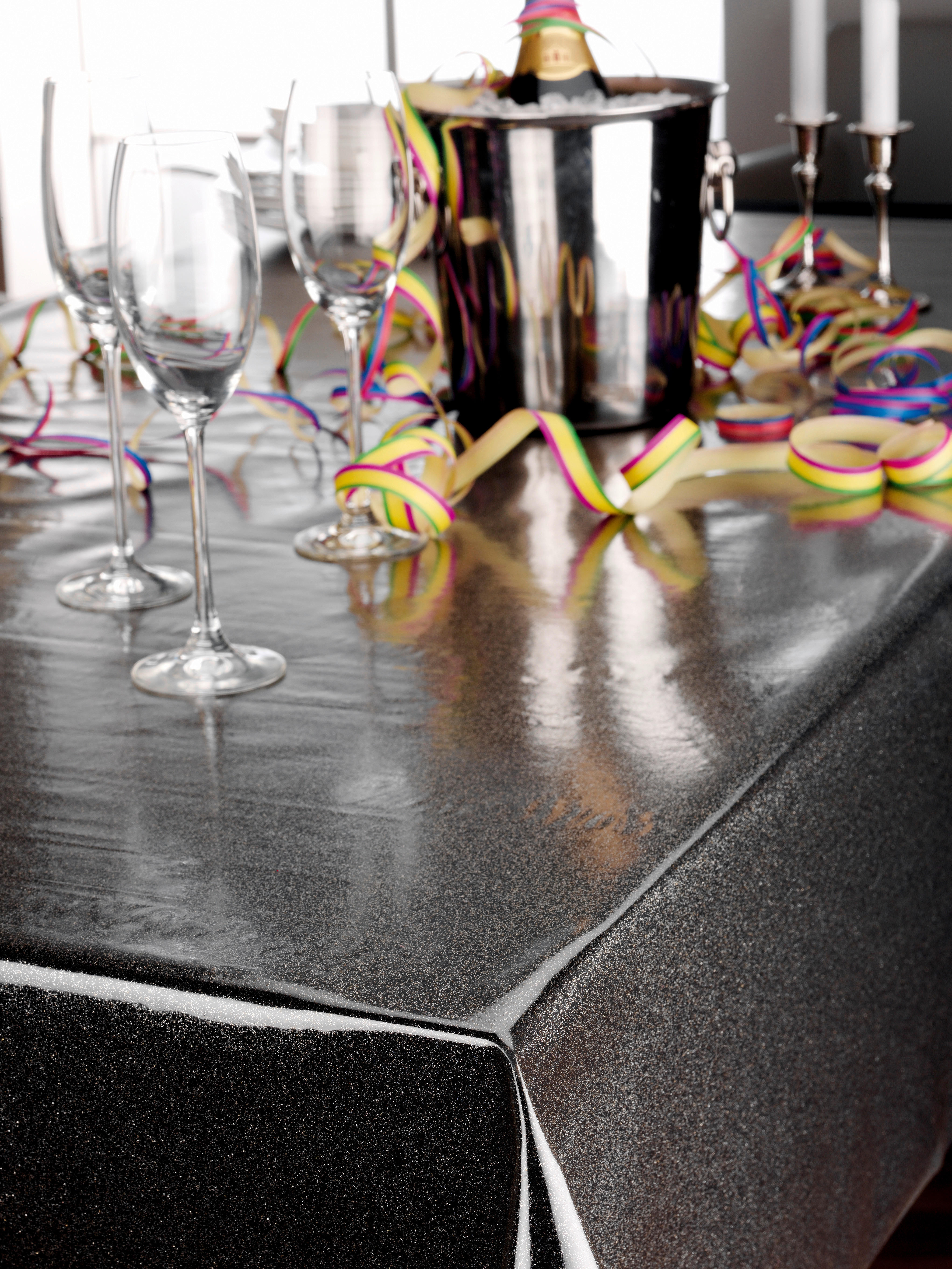 Abwaschbarer Tischbelag Glitter silber B: ca. 140 cm Glitter - silber (140,00cm)