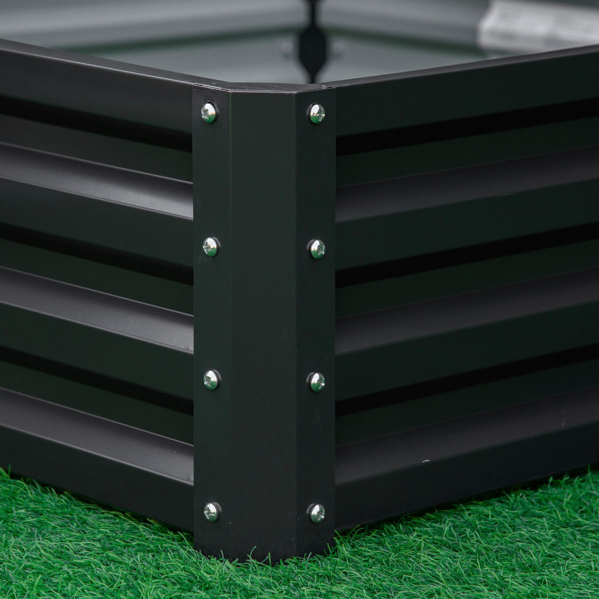 Outsunny Pflanzenbeet mit offenem Boden B/H/L: ca. 120x30x120 cm Pflanzenbeet_mit_offenem_Boden - grau (120,00/120,00/30,00cm) - Outsunny