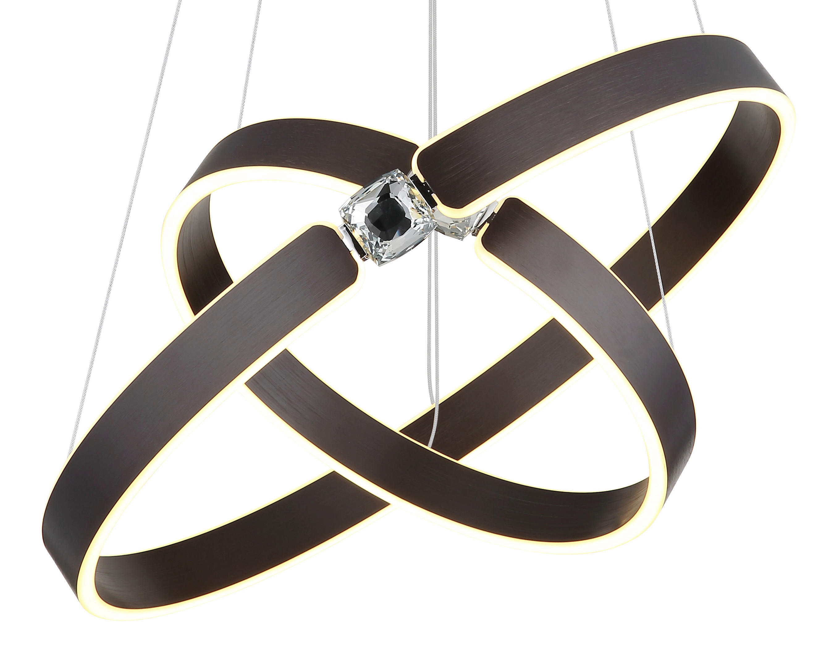 GLOBO LED-Pendelleuchte bronze Opal Metall Acryl H/L: ca. 125x60 cm LED-Pendelleuchte_Hendricks - Opal/bronze (60,00cm) - GLOBO