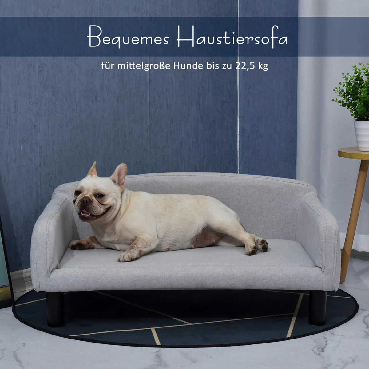 PawHut Hundesofa hellgrau Polyester B/H/L: ca. 82x36x54 cm Hundesofa - hellgrau (54,00/82,00/36,00cm) - PawHut