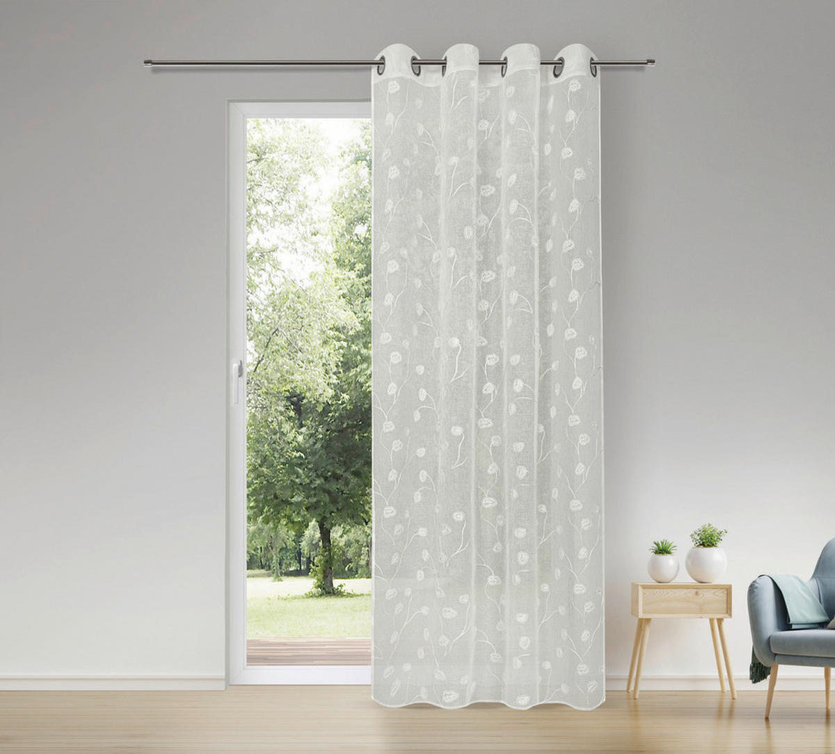 Ösenschal Blätter natur B/L: ca. 140x245 cm Blätter - natur (140,00/245,00cm) - Happy Home
