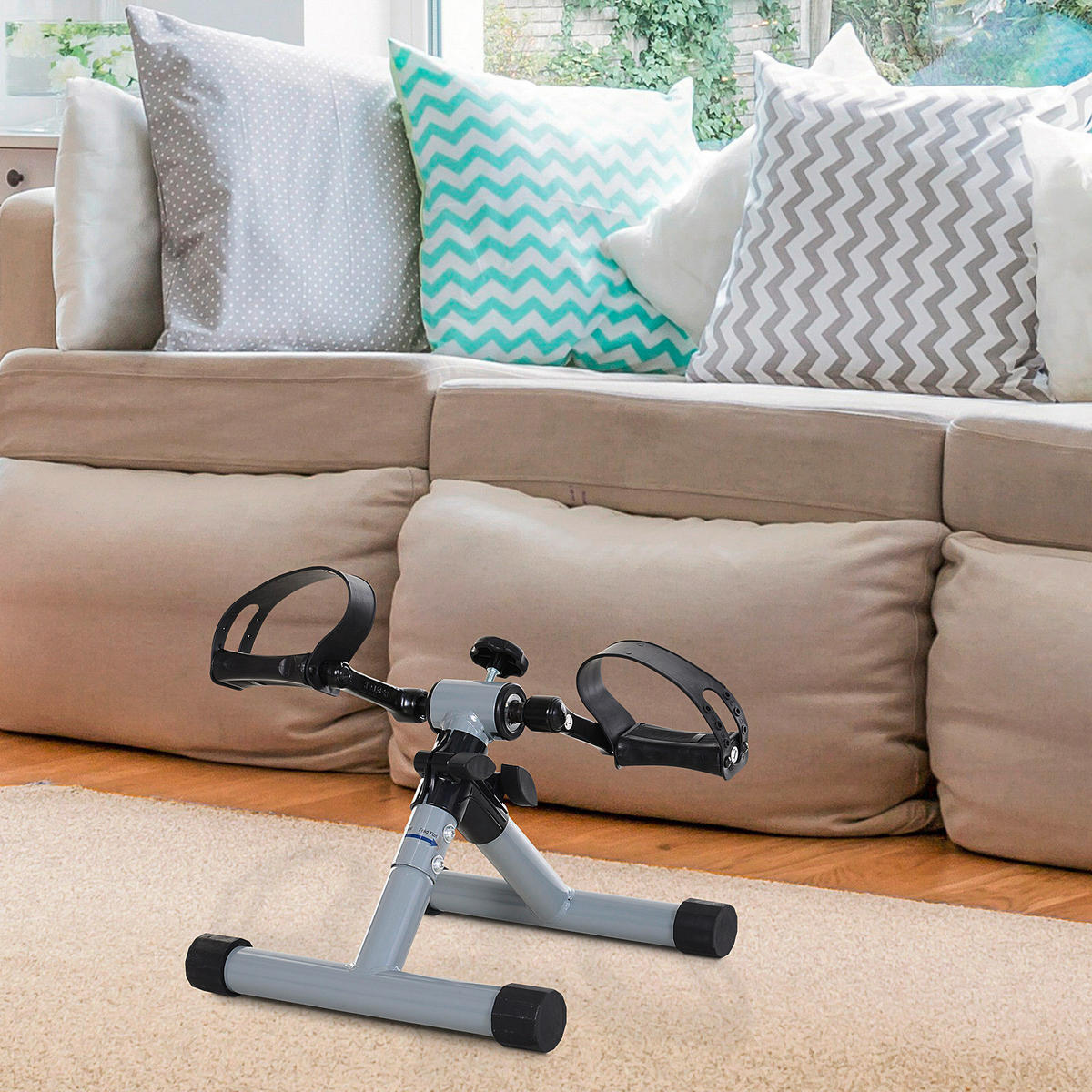 HOMCOM Mini-Heimtrainer silber Stahl B/H/T: ca. 33x32x34 cm Mini-Heimtrainer - silber (33,00/32,00/34,00cm) - HOMCOM