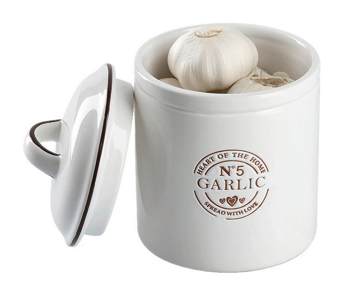 Zeller Vorratsdose Garlic weiß Keramik B/H: ca. 12x17,5 cm Garlic - weiß (12,00/17,50cm) - Zeller