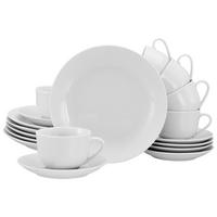 CreaTable Kaffeeservice Luna weiß Porzellan 18 tlg. Luna - weiß - CreaTable