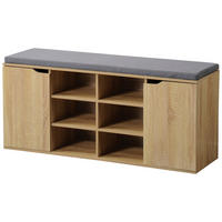 Kesper Schuhschrank mit Sitzkissen Eiche Spanplatte B/H/T: ca. 103x48x30,5 cm Schuhschrank_mit_Sitzkissen - Eiche/grau (103,00/48,00/30,50cm) - Kesper