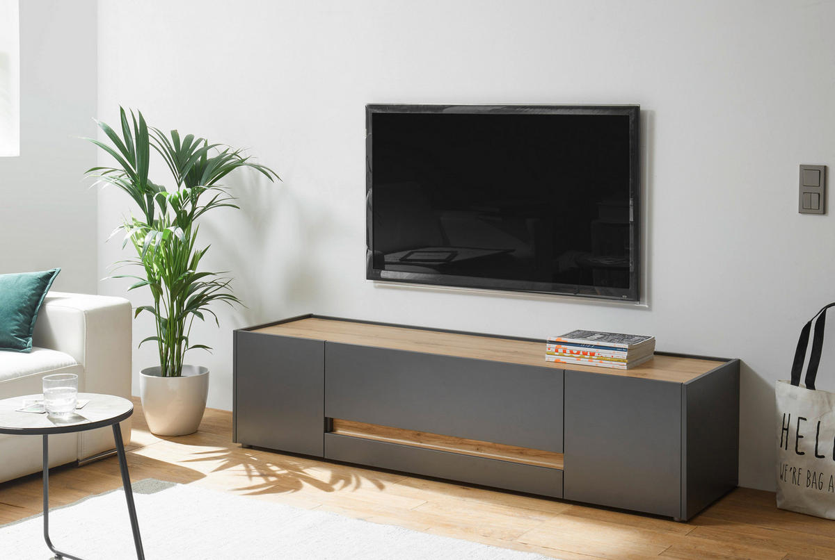 TV-Lowboard City Eiche Wotan Nachbildung anthrazit B/H/T: ca. 170x40x45 cm City - Eiche/anthrazit (170,00/40,00/45,00cm)