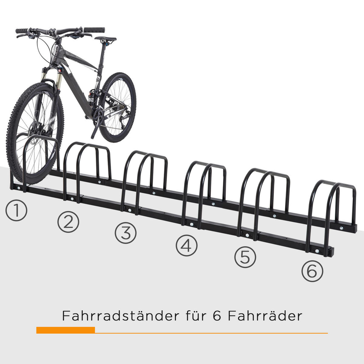 HOMCOM Fahrrad-Zubehör schwarz schwarz B/H/L: ca. 33x179x27 cm Fahrradhalter - schwarz (27,00/33,00/179,00cm) - HOMCOM