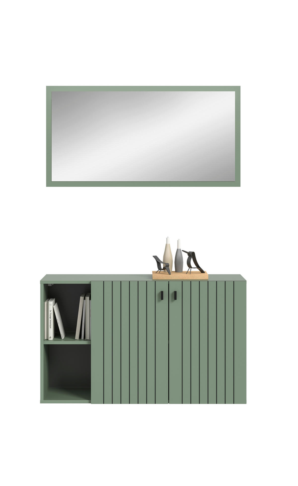 Garderobenset STATION grün B/H/T: ca. 106x192x37 cm STATION - grün (106,00/192,00/37,00cm) - xonox.home