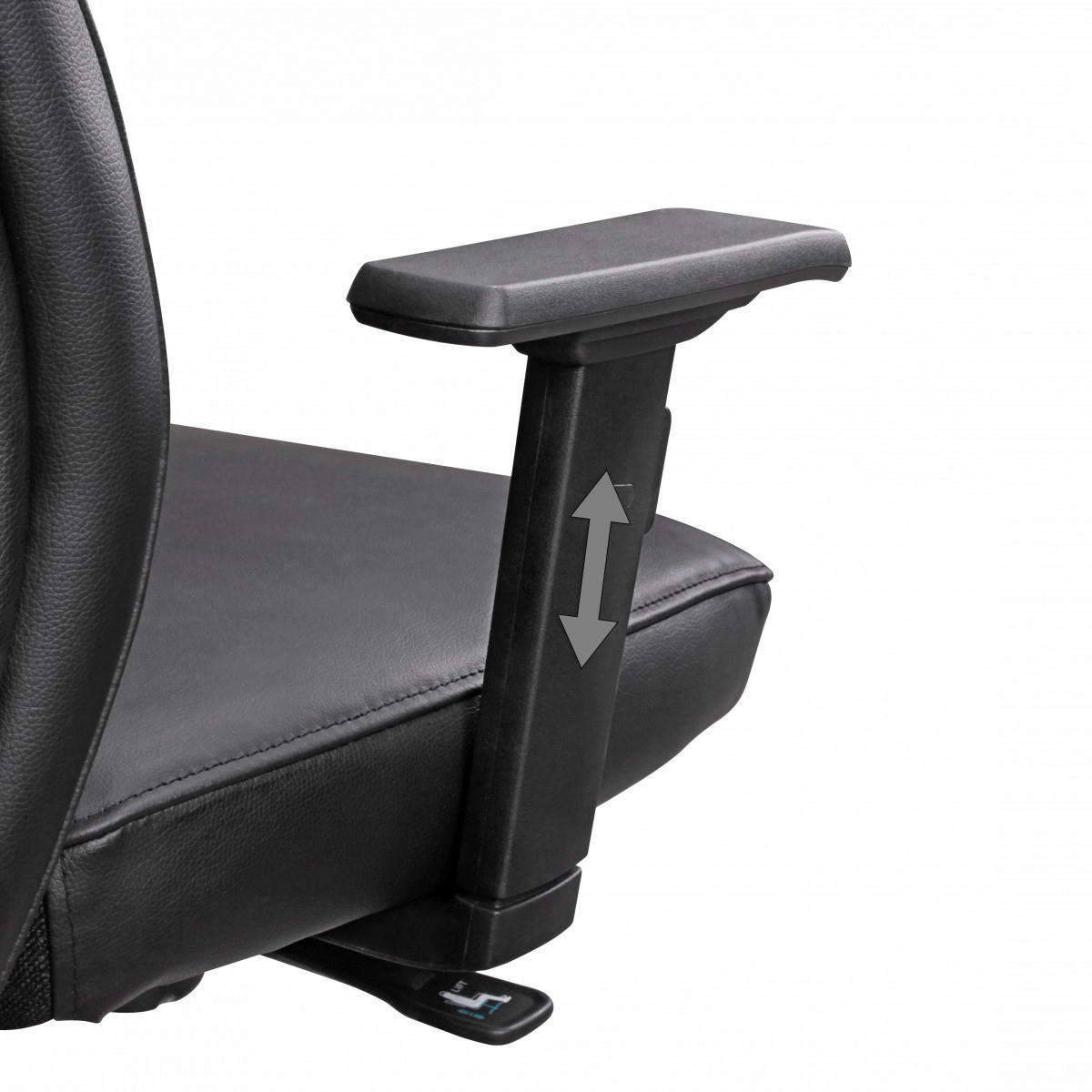 Drehstuhl schwarz Leder Bürostuhl PORTO - schwarz (68,00/118,00/75,00cm) - Amstyle
