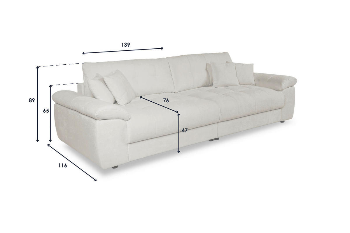 Big Sofa Tema graubraun Microfaser B/H/T: ca. 144x70x183 cm Tema - schwarz/graubraun (144,00/70,00/183,00cm)