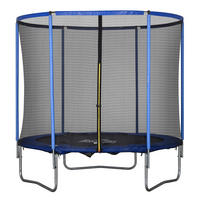 HOMCOM Trampolin blau B/H/L: ca. 244x244x240 cm Gartentrampolin - blau/schwarz (240,00/244,00/244,00cm) - HOMCOM