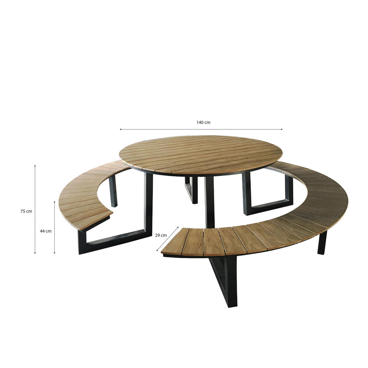 AXI Outdoor Living Picknicktisch Taco anthrazit Kunststoff B/H/L: ca. 239x75x239 cm Taco - braun/anthrazit (239,00/239,00/75,00cm) - AXI Outdoor Living