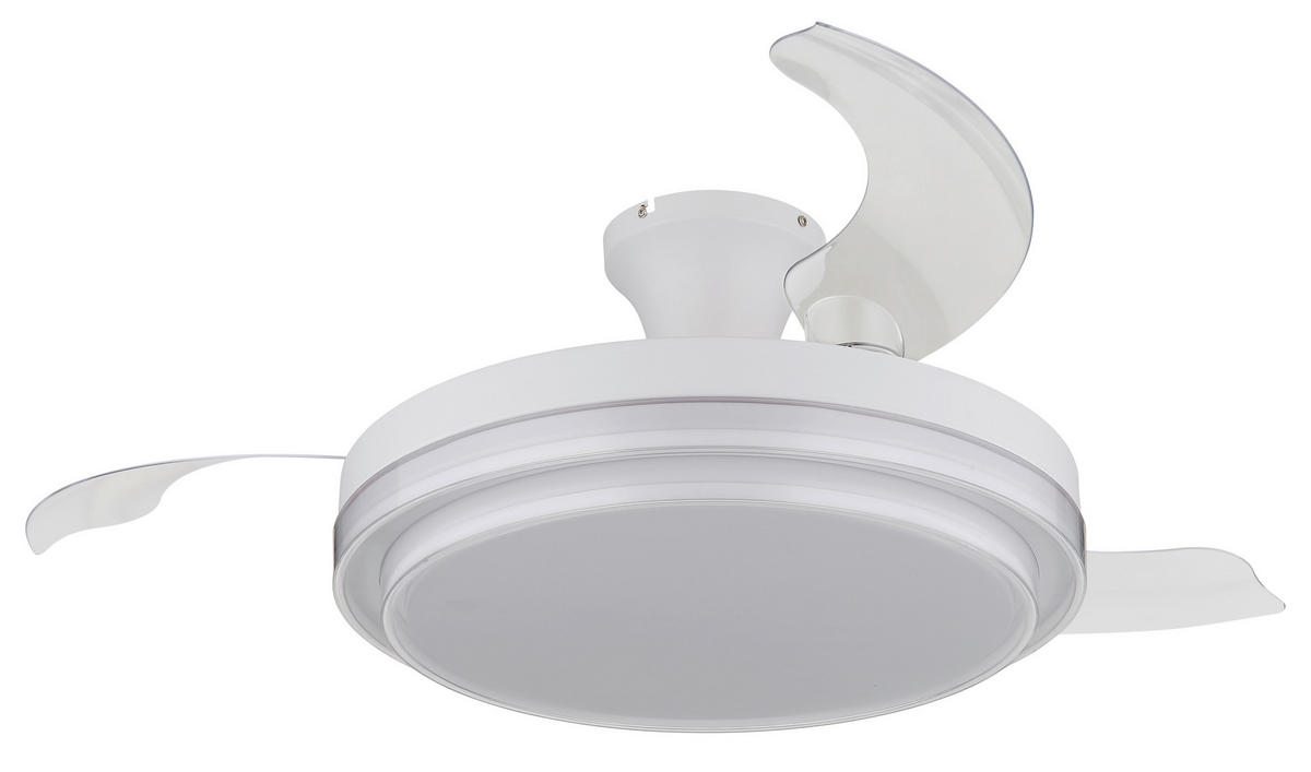 GLOBO LED-Deckenventilator weiß Opal klar H/D: ca. 27,5x106,6 cm max. 40 W BELIZ - klar/weiß (106,60/27,50cm) - GLOBO
