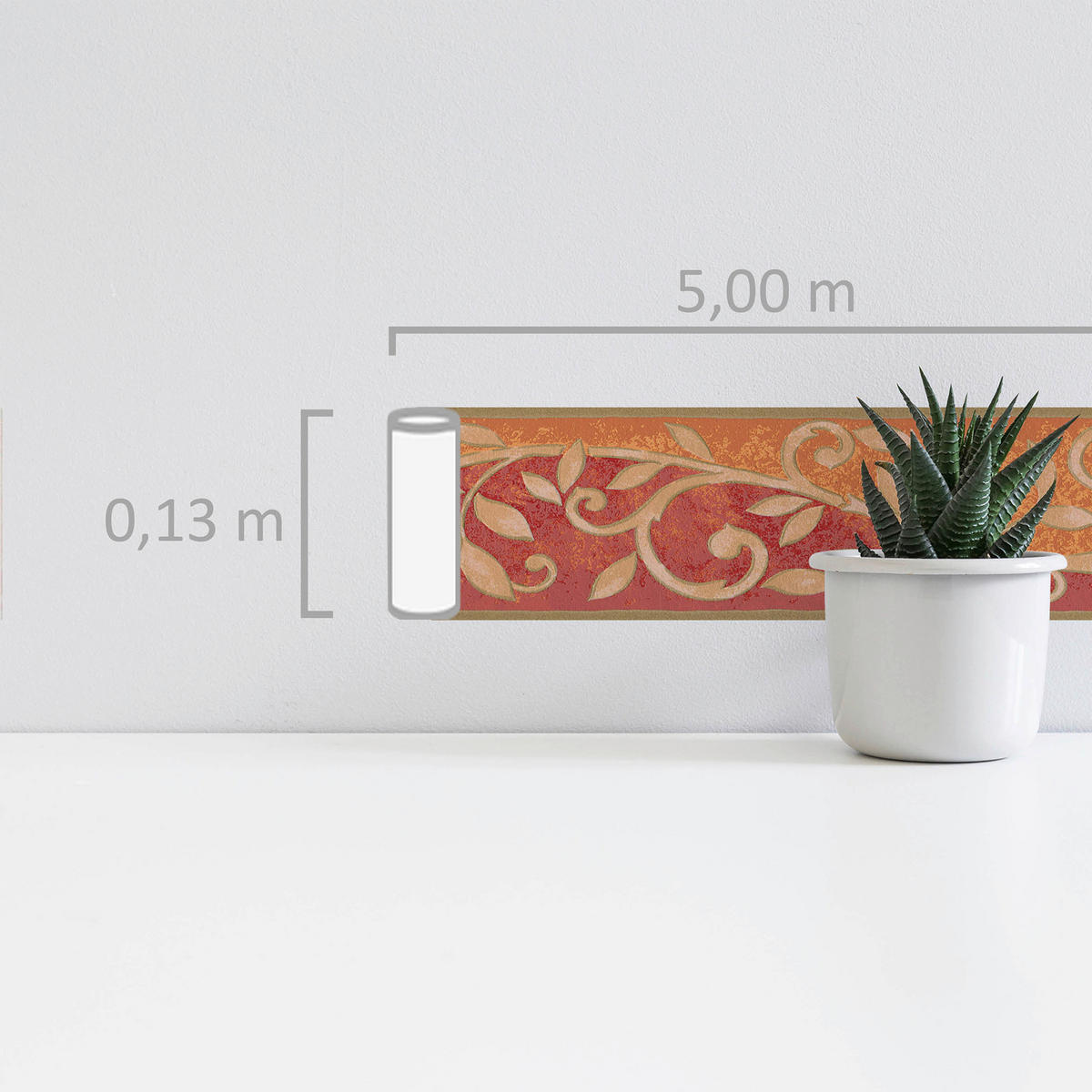 A.S.Creation Bordüre rot beige orange B/H/D: ca. 13x500x7,5 cm Bordüre_Papier - beige/orange (7,50/500,00cm) - A.S.Creation