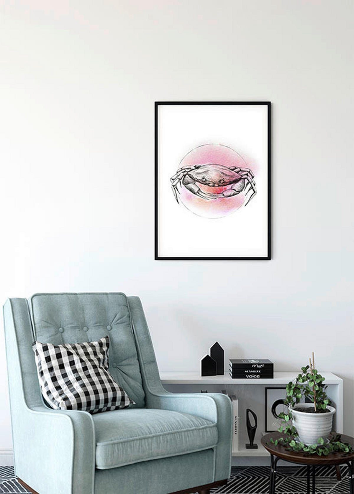 Komar Poster Crab Watercolor Tiere B/L: ca. 30x40 cm Crab Watercolor - (30,00/40,00cm) - Komar