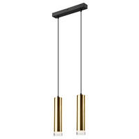Lamkur Pendelleuchte DIEGO 39572 gold Stahl Aluminium Acryl B/L: ca. 32x99 cm E27 2 Brennstellen Diego - gold (32,00/99,00cm) - Lamkur