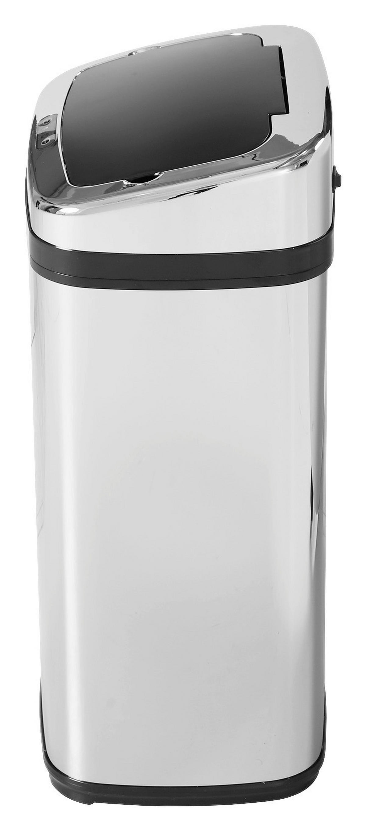 HOMCOM Mülleimer silber B/H/L: ca. 25x58x33 cm Automatik_Mülleimer silber - schwarz/silber (33,00/25,00/58,00cm) - HOMCOM