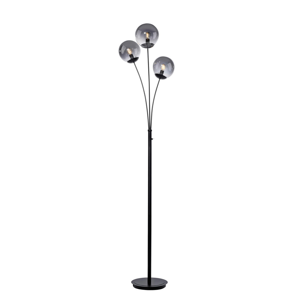 Just Light Stehleuchte BIG WIDOW 14603-18 schwarz Rauchglas Metall B/H: ca. 35x185 cm E14 3 Brennstellen BIG WIDOW - schwarz (35,00/185,00cm) - Just Light