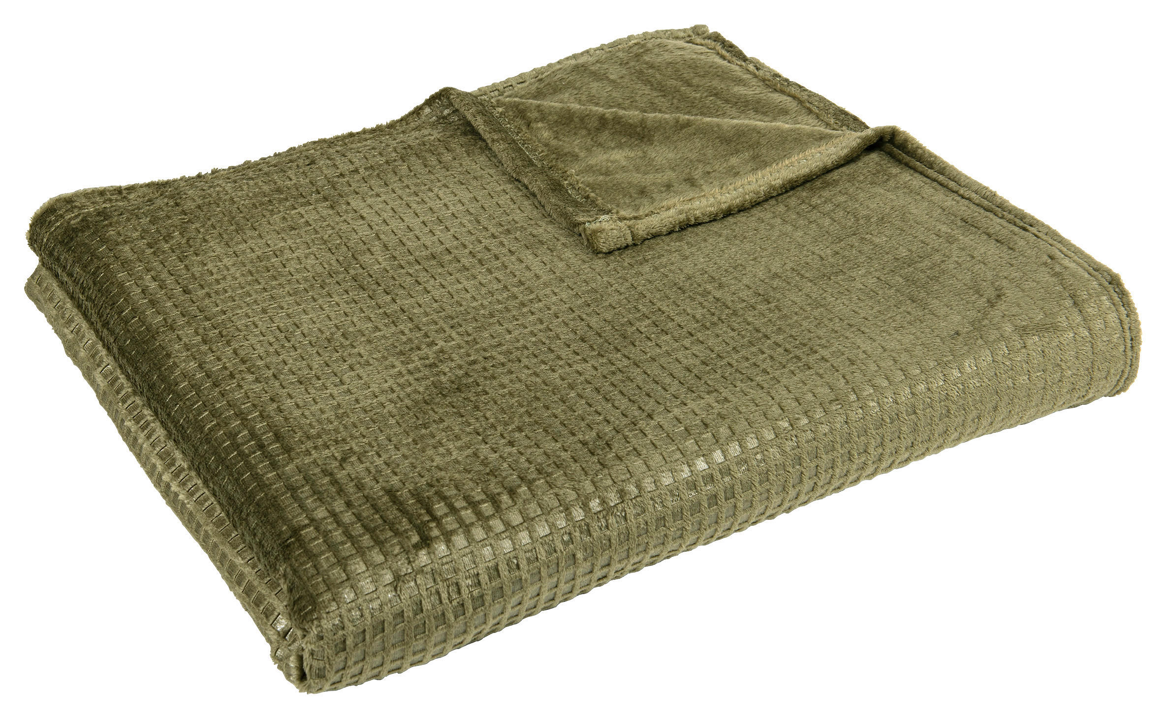 Wohndecke Wohndecke_XXL_Kästchen oliv - olive (180,00/210,00cm)