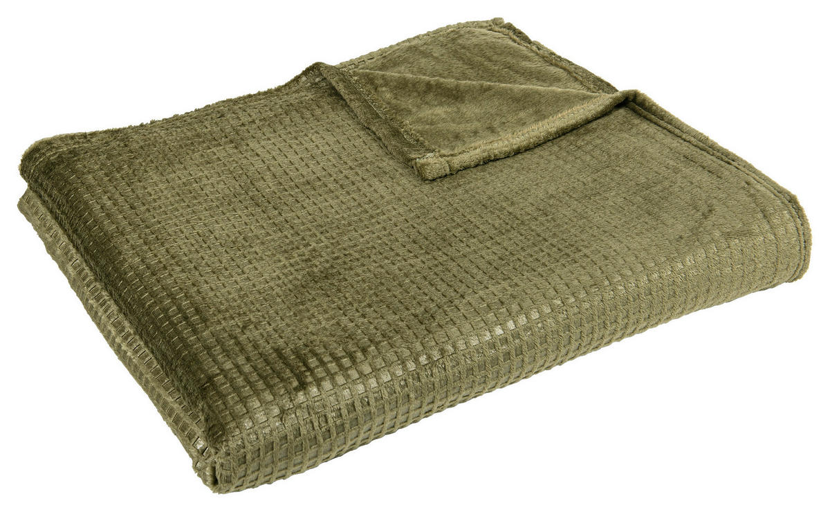 Wohndecke Wohndecke_XXL_Kästchen oliv - olive (180,00/210,00cm)