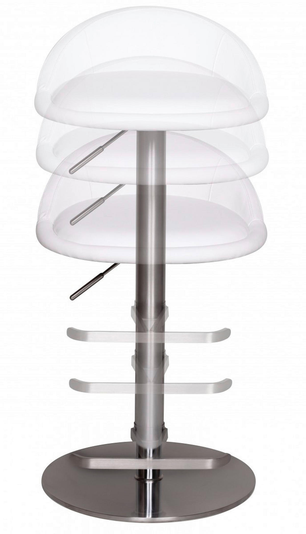 Barhocker weiß Edelstahl Kunstleder Edelstahl Edelstahl Barhocker - weiß/Edelstahl - Wohnling