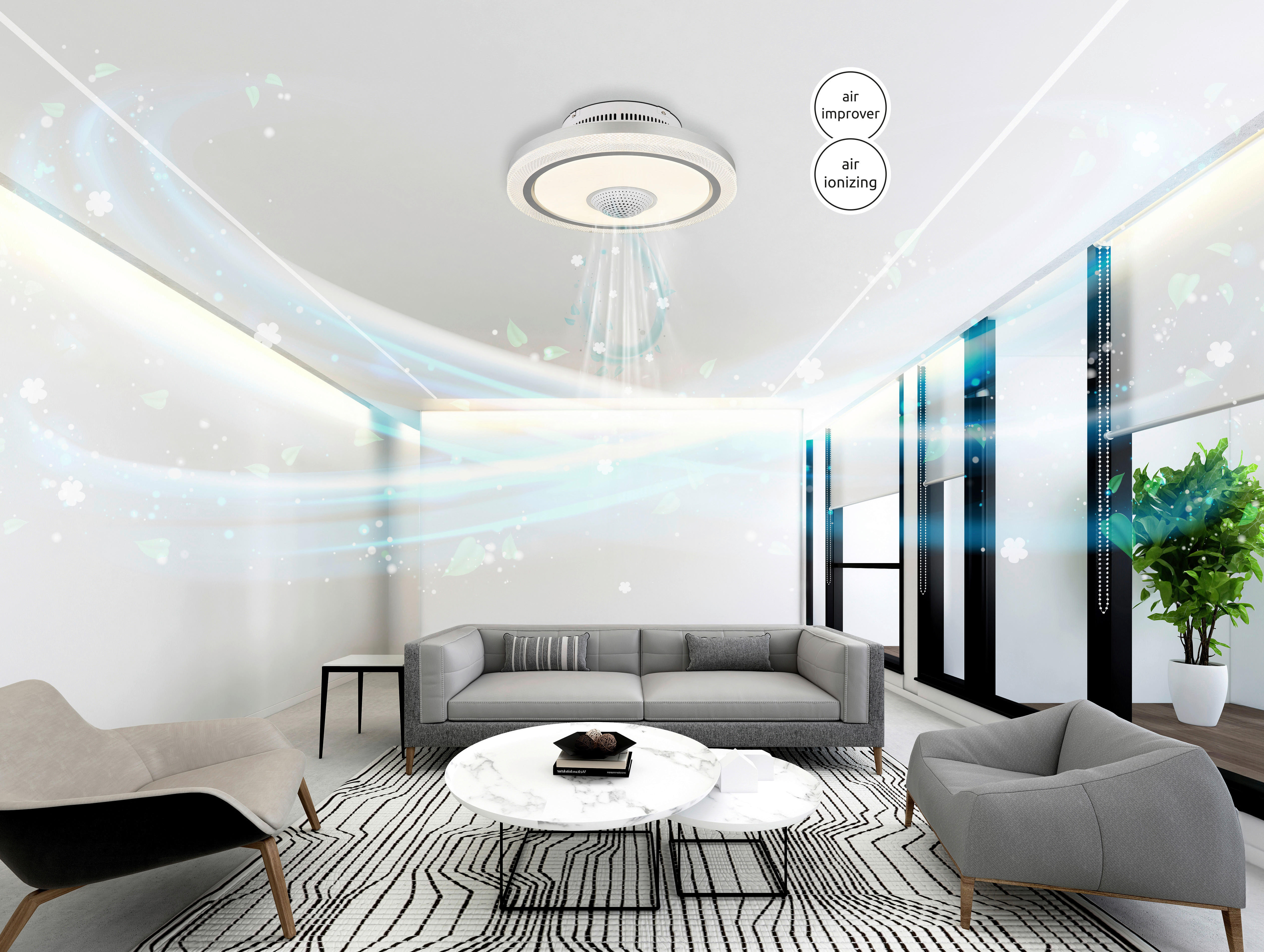 GLOBO LED-Deckenventilator SHELLY - weiß (50,00/21,00cm) - GLOBO