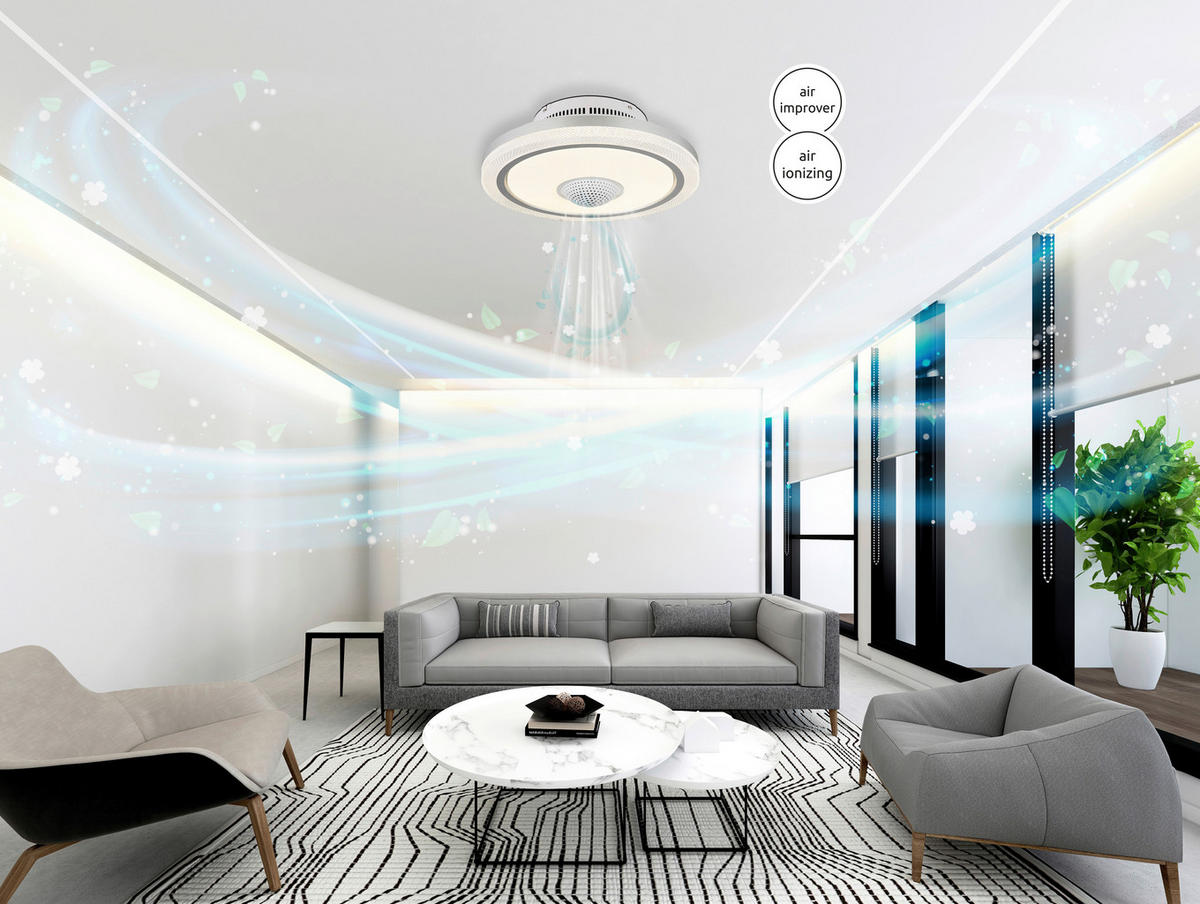 GLOBO LED-Deckenventilator SHELLY - weiß (50,00/21,00cm) - GLOBO
