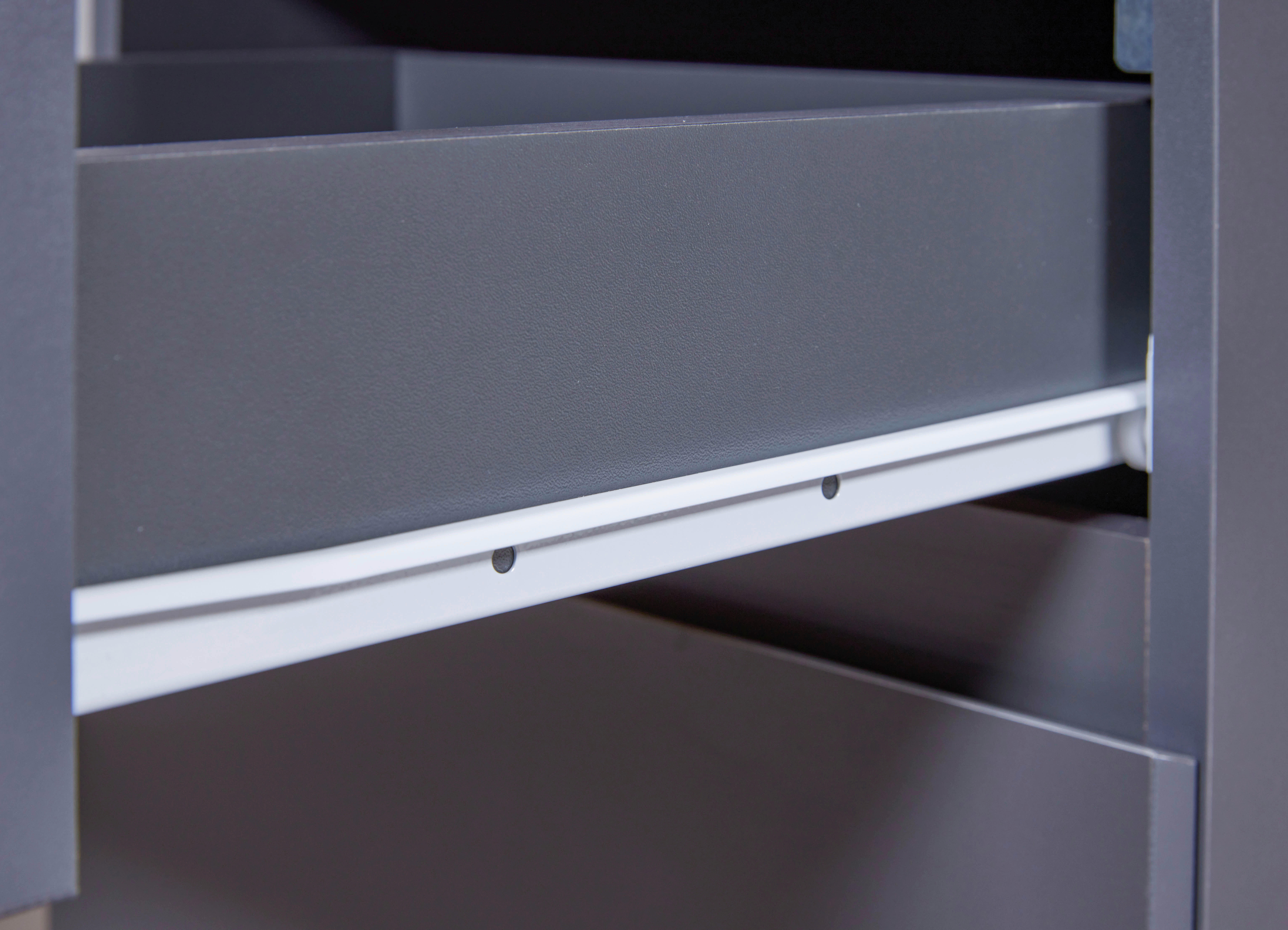 Thumbnail - Rollcontainer FILE GUARD anthrazit beschichtet Nachbildung Holz B/H/L: ca. 51,3x76,9x44 cm