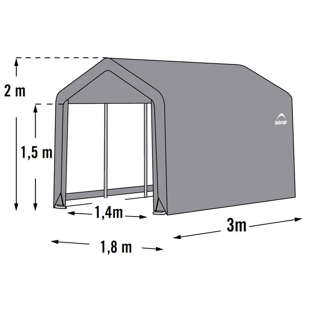 Thumbnail - ShelterLogic Gartenhaus Shed-in-a-Box grau B/H/L: ca. 180x200x300 cm