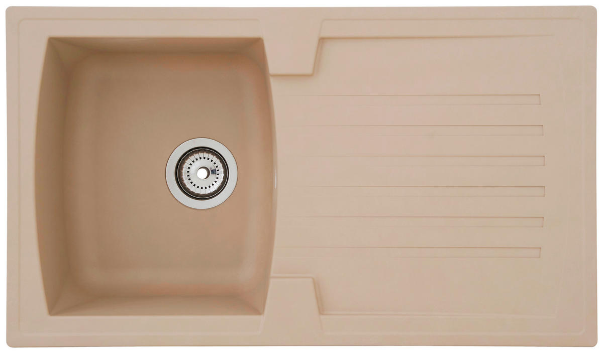 Respekta Einbauspüle Boston 86 x 50 B sandbeige Mineralite B/H/T: ca. 86x20x50 cm Boston 86 x 50 B - sandbeige (86,00/20,00/50,00cm) - Respekta