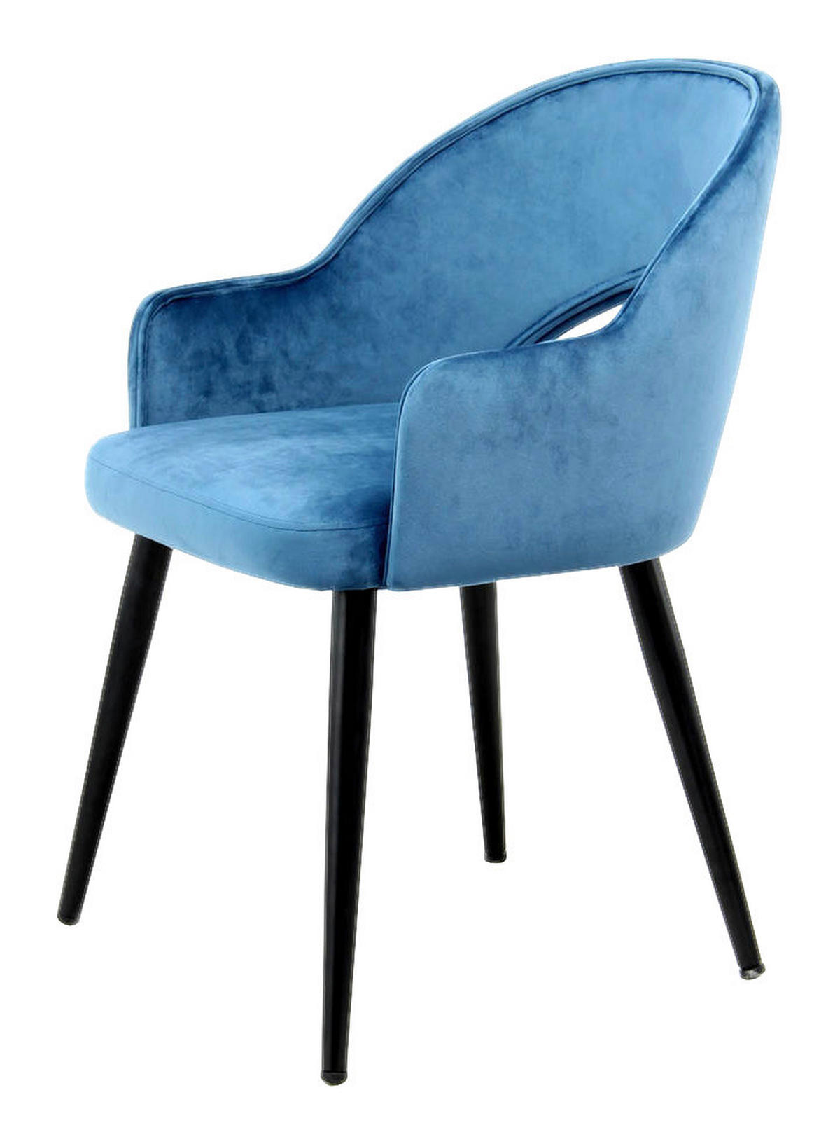 Stuhl Joris 100 2er blau Microfaser B/H/T: ca. 55x77x58 cm Joris 100 2er - blau/schwarz (55,00/77,00/58,00cm) - 360 Living