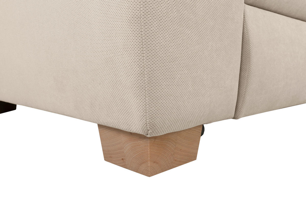 Ecksofa Aguda beige Microfaser B/H/T: ca. 269x102x175 cm Aguda - beige/buche (269,00/102,00/175,00cm)