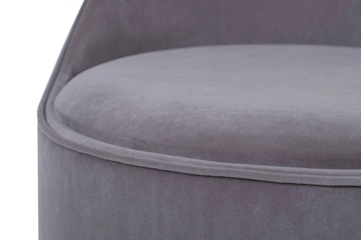 Hocker Viktor 100 grau Samt H/D: ca. 68x52 cm Viktor 100 - grau (52,00/68,00cm) - 360 Living