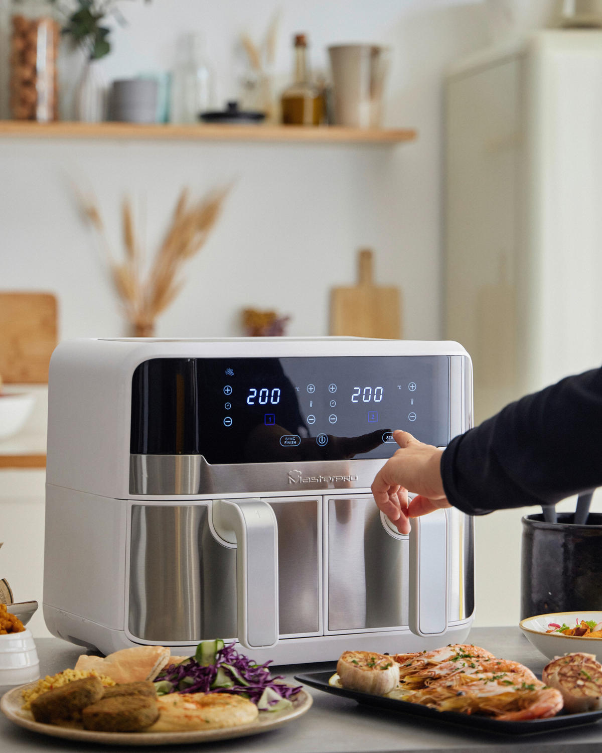 MASTERPRO Heißluftfritteuse ROCKET DUO 900 - weiß - MASTERPRO