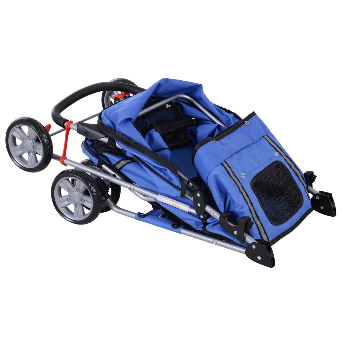 PawHut Hunde-Zubehör blau Edelstahl B/H/L: ca. 45x75x97 cm Hundebuggy - blau (97,00/45,00/75,00cm) - PawHut