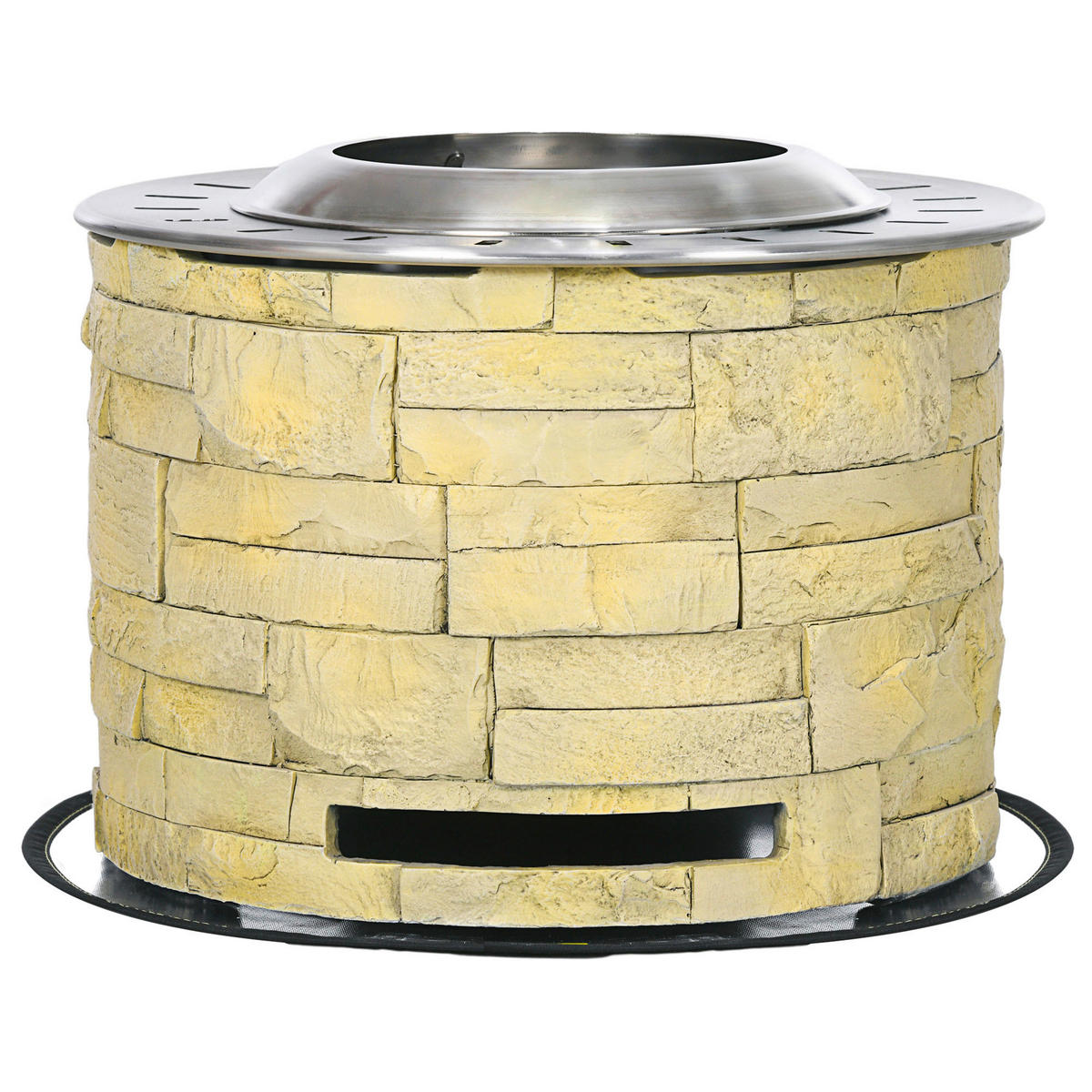 Outsunny Feuerschale gelb Polypropylen B/H/L: ca. 52x52x39 cm Feuerschale - gelb (39,00/52,00/52,00cm) - Outsunny