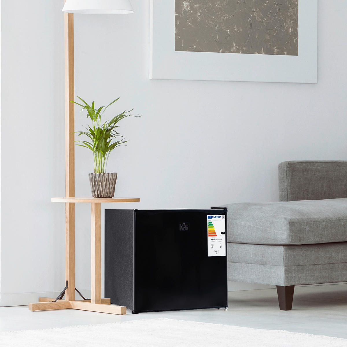 HOMCOM Mini-Gefrierschrank 800-127V90BK schwarz Polypropylen Edelstahl Kunststoff B/H/L: ca. 44,2x47x48,8 cm Mini-Gefrierschrank - schwarz (48,80/44,20/47,00cm) - HOMCOM