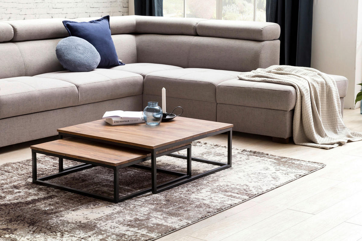 Couchtisch 2er-Set. braun B/H/T: ca. 75x27x75 cm 2er-Set. - braun (75,00/27,00/75,00cm) - Wohnling