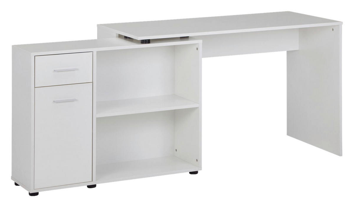 Schreibtischkombination weiß B/H/T: ca. 120x75,5x106,5 cm Schreibtischkombination - weiß (120,00/75,50/106,50cm) - Wohnling