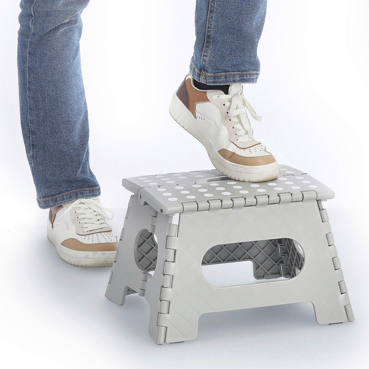Zeller Klapphocker grau B/H/L: ca. 28x22x35 cm Klapphocker - grau (35,00/28,00/22,00cm) - Zeller