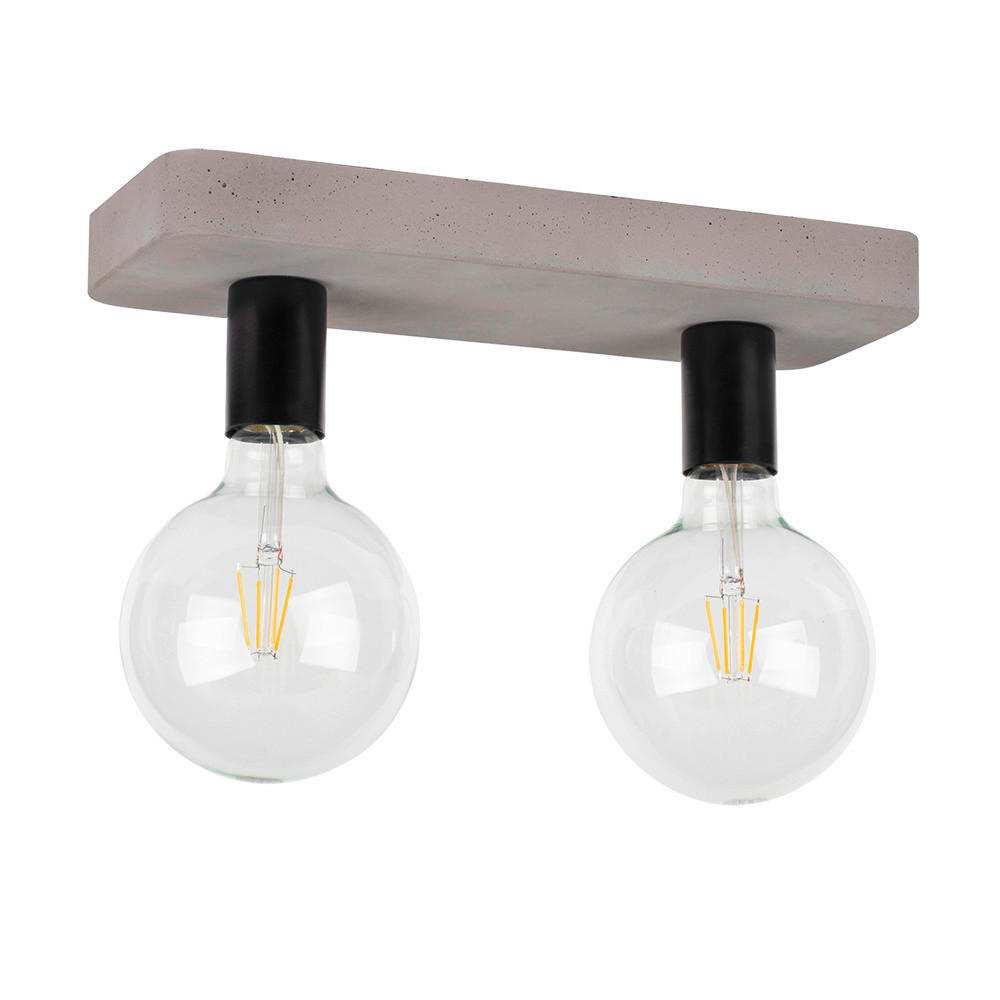 SPOT Light Deckenleuchte 8254236 grau schwarz Beton Metall B/H/L: ca. 35x10x14 cm E27 2 Brennstellen Fortan - schwarz/grau (14,00/35,00/10,00cm) - SPOT Light